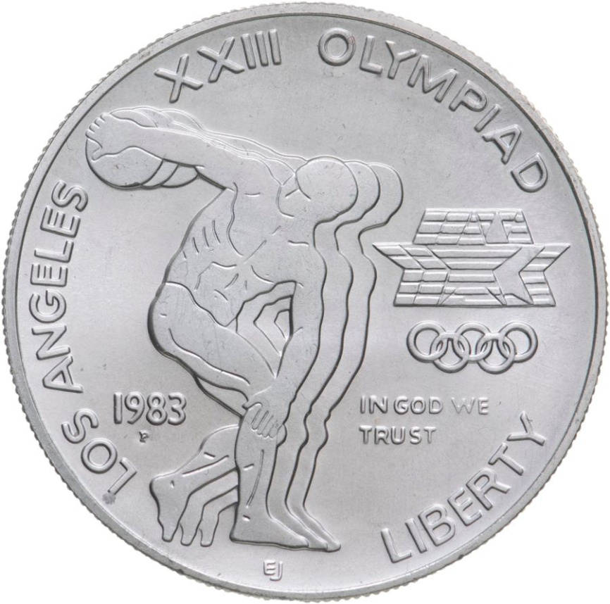 XXIII летние Олимпийские Игры в Лос-Анджелесе "Дискобол" - США, 1 доллар, 1983 год фото 1