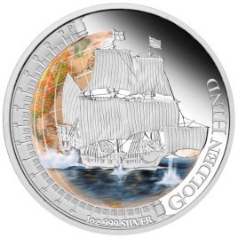 Корабль GOLDEN HIND - Тувалу, 2011 год, 1 доллар