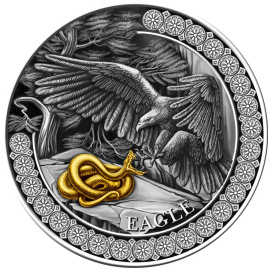 "Орел" Охота в дикой природе - 2oz Antique finish, золочение