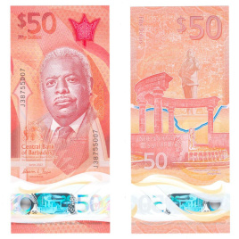 Барбадос 50 долларов 2022 год (полимер)