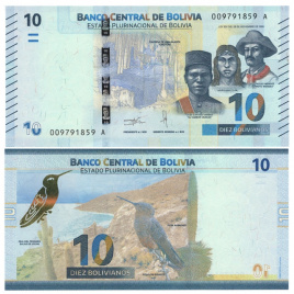 Боливия 10 боливиано 2018 год