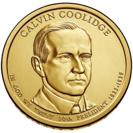 №30 Калвин Кулидж 1 доллар США 2014 год
