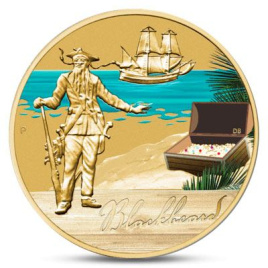 Пират Черная Борода (блистер) - Тувалу, 1 доллар, 2010 год