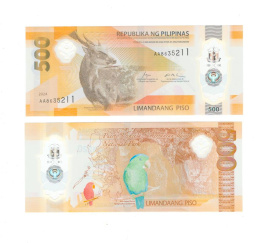 Филиппины 500 песо 2024 год (полимер)