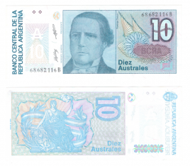 Аргентина 10 аустралей 1985-1989 годы