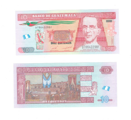 Гватемала 10 кетсалей 2010-2021 гг