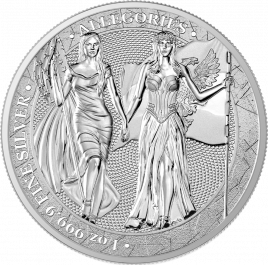 Аллегории Колумбия и Германия (Columbia & Germania) - GERMANIA MINT, 2019, серебро 1 oz