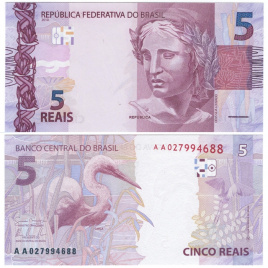 Бразилия 5 реал 2010 год