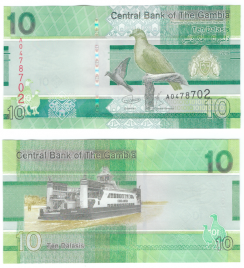 Гамбия 10 даласи 2019-2023 гг