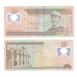 Доминикана 20 песо 2009 год (полимер)