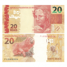 Бразилия 20 реал 2010 год (обезьяна)