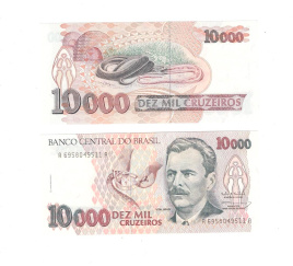 Бразилия 10000 крузейро 1990 год