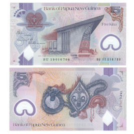Папуа - Новая Гвинея 5 кина 2016-2019 годы (полимер)