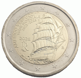2 евро Италия 2025 -  Америго Веспуччи