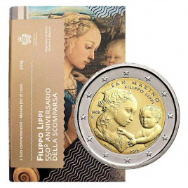 2 евро Сан-Марино 2019 (в блистере) - 550 лет со дня смерти Филиппо Липпи