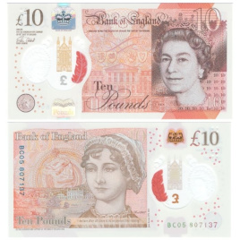 Англия 10 фунтов 2017 год