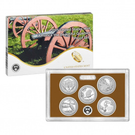 Набор "Парки" Proof set (в планшете) - 25 центов, США, 2015 год