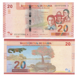 Боливия 20 боливиано 2018 год