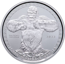 Горилла - Конго, 500 франков, 2022 год