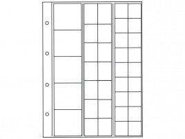 Лист для монет на 37 ячеек, комбинированный (формат Optima)