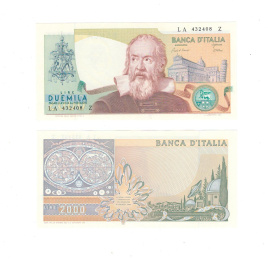 Италия 2000 лир 1973 год