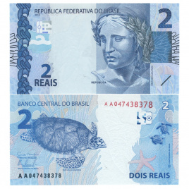 Бразилия 2 реала 2010 год