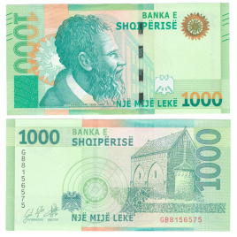 Албания 1000 лек 2019 год