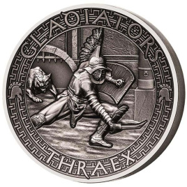 Гладиаторы. Фракиец (2 oz) - Соломоновы острова, 5 долларов, 2017 год