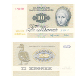 Дания 10 крон 1972 год