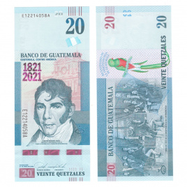 Гватемала 20 кетсалей 2021 год