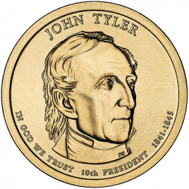 №10 Джон Тайлер 1 доллар США 2009 год