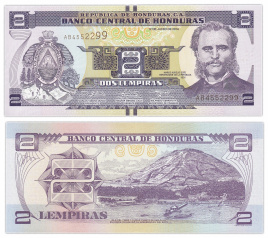 Гондурас 2 лемпира 2012-2022 год
