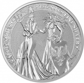 Аллегории Британия и Германия (Britannia & Germania) - GERMANIA MINT, 2019, серебро 1 oz