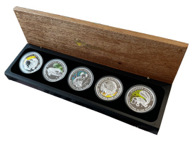 Набор монет 1oz "Открывая Австралию" 2010 год 5шт - серебро