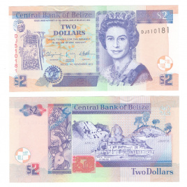 Белиз 2 доллара 2003-2021 гг