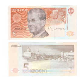 Эстония 5 крон 1991-1992 год