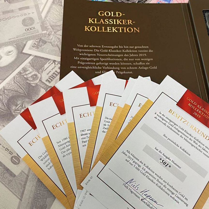 Набор "Золотая классическая коллекция" 2019 год (7 стран, 8 монет) фото 3