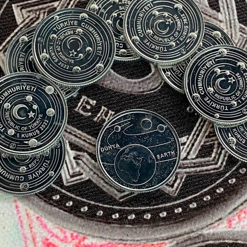 Набор "Планеты Солнечной системы" - Турция, 1 куруш, 2022 год (алюминий) фото 6