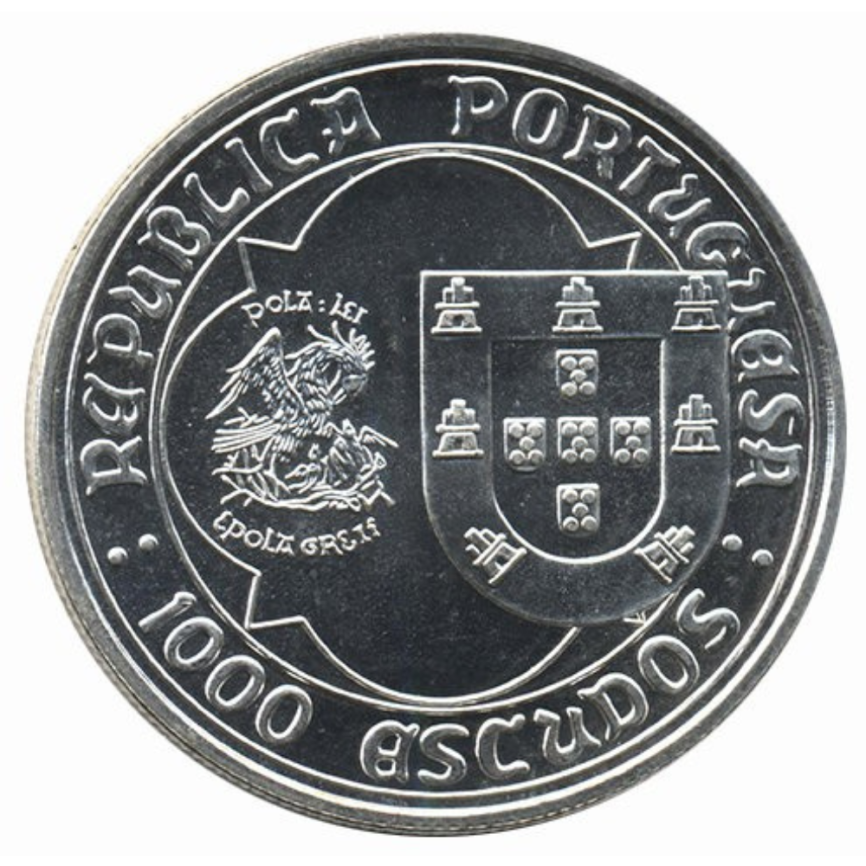500 лет со дня смерти Жоао 2, Португалия, 1000 эскудо 1996 г. фото 2