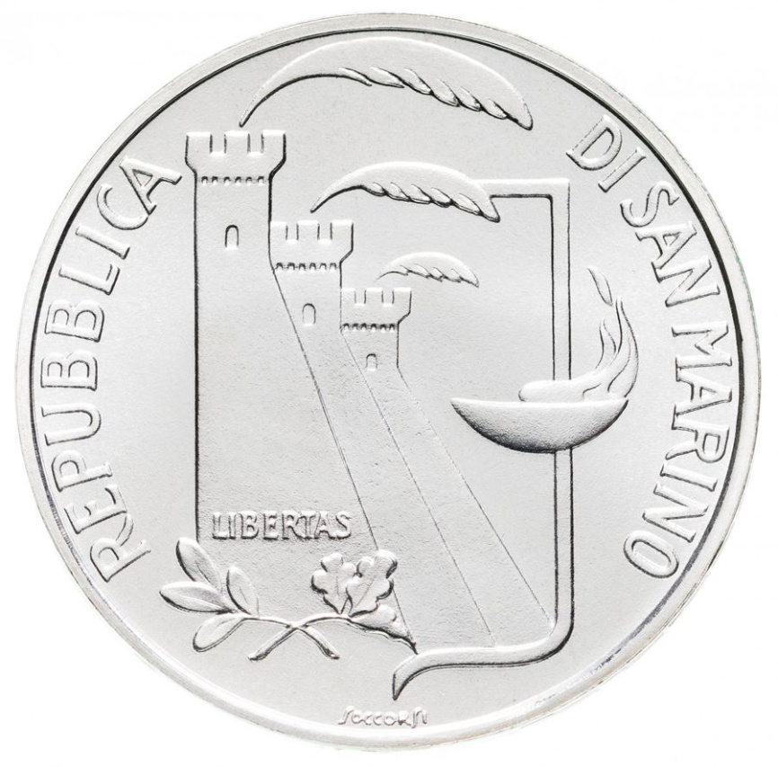 Сан-Марино 1000 лир 1988 - Олимпиада в Сеуле XXIV фото 2