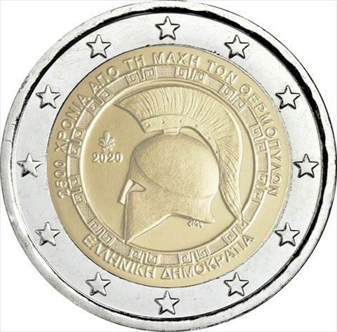 2 евро Греция 2020 - 2500 лет битвы при Фермопилах фото 1