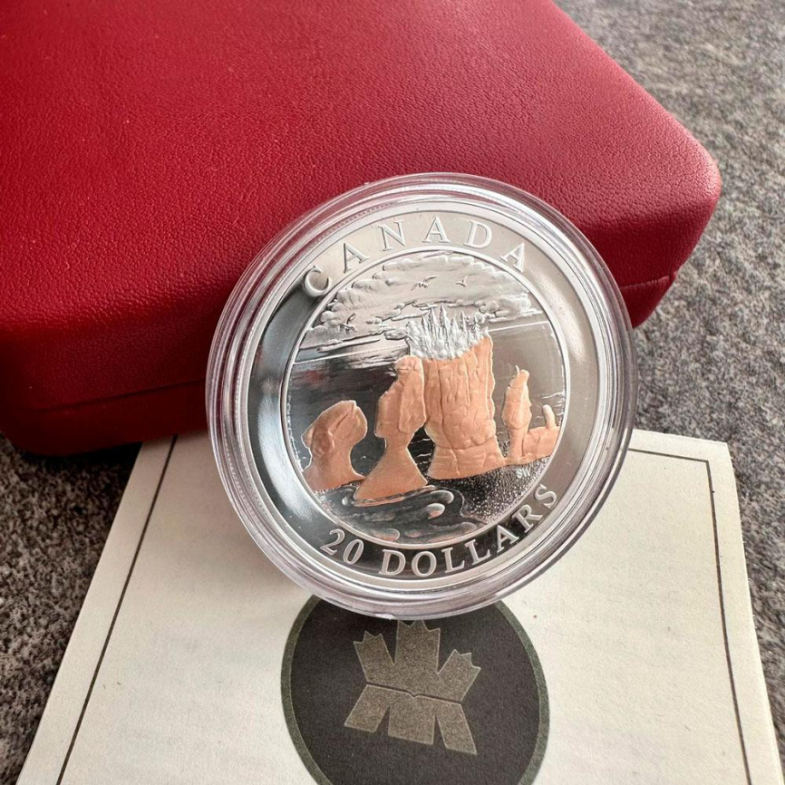 Скалы Хоупвелл (позолота) - Канада, 20 долларов, 2004 год фото 3