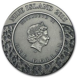 Снежный леопард - Семья дикой природы, 1 доллар, о. Ниуэ фото 2