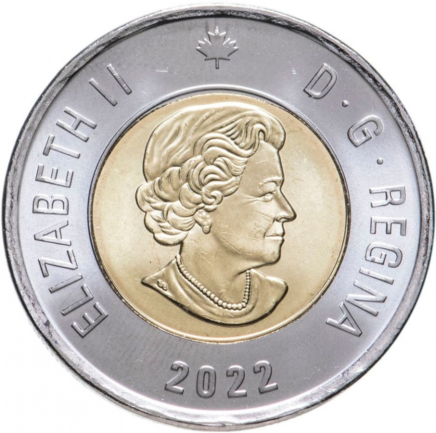 50 лет Суперсерии, хоккей (цветная) - Канада, 2 доллара, 2022 год фото 2