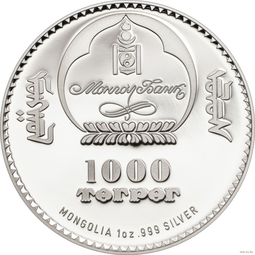 Чингисхан - Монголия, 1000 тугриков, 2014 год фото 2