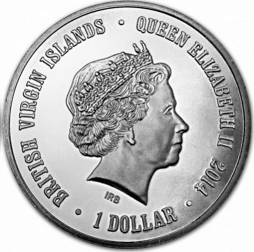 Снежный леопард, Новосибирский зоопарк - 1 доллар, Британские Виргинские острова, 2014 год фото 2