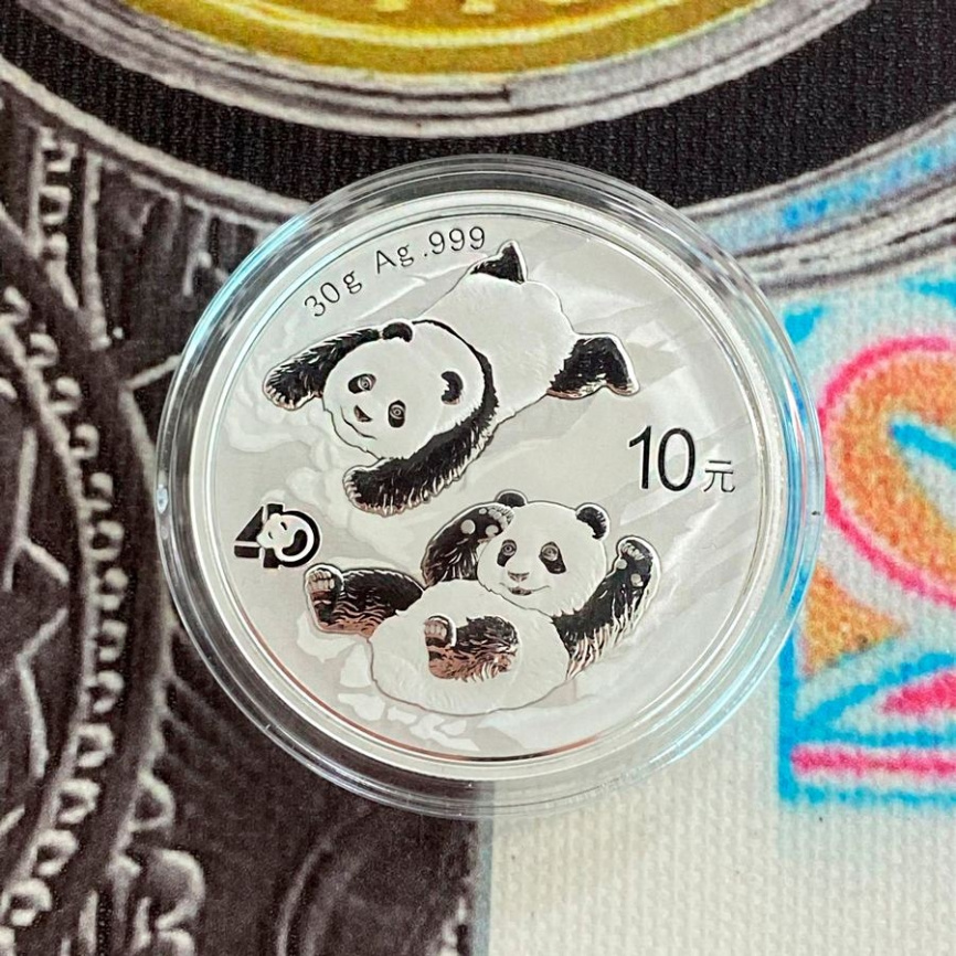 Cеребряная монета 2022 — Китайская панда фото 3