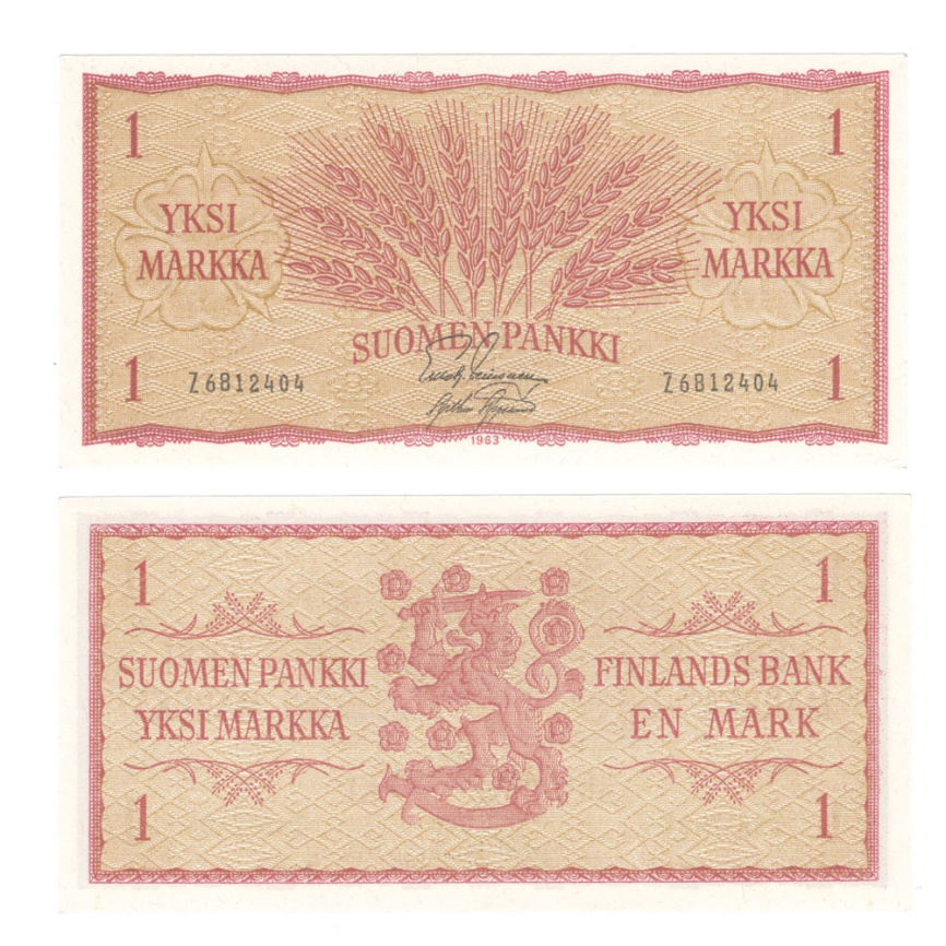 Финляндия | 1 марка | 1963 год фото 1