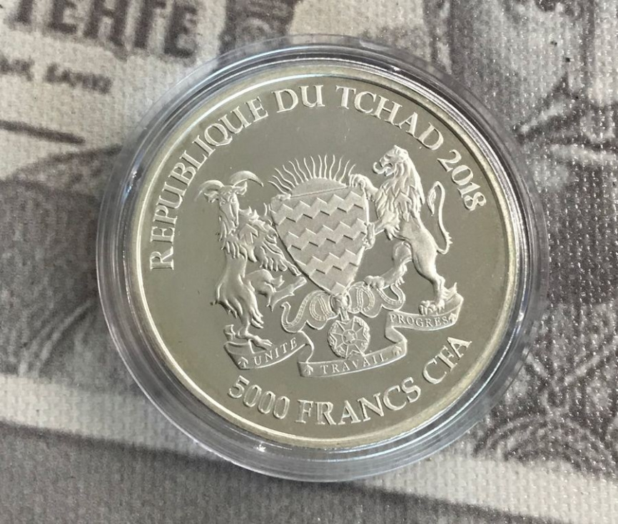 Мандала Носорог - Республика Чад | 5000 франков | 2018 год фото 4
