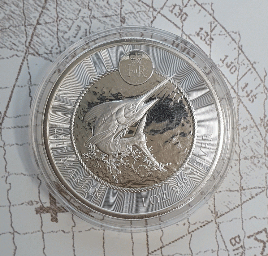 Рыба Марлин - Каймановы острова, 1 доллар, 2017 год фото 3